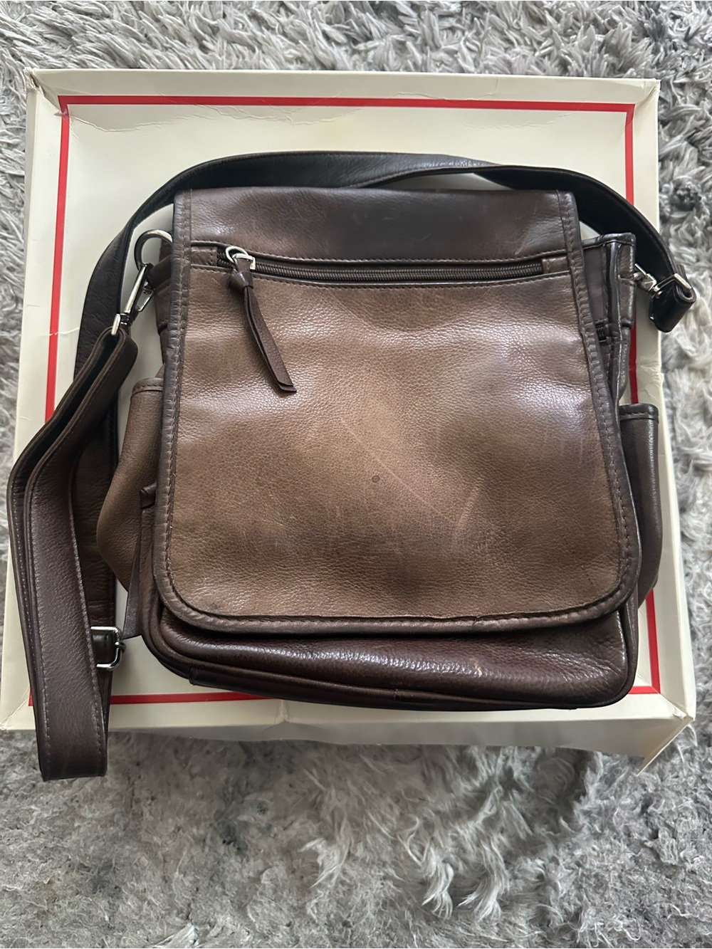 Wilsons Leather Brown Leather Shoulder Crossbody Bag